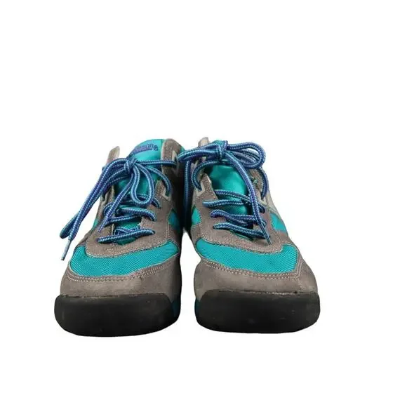 Coleman Shoes Womens 6 Hiking Boots Retro Nylon Leather Lace Up Gray Blue Sport - Picture 2 of 12